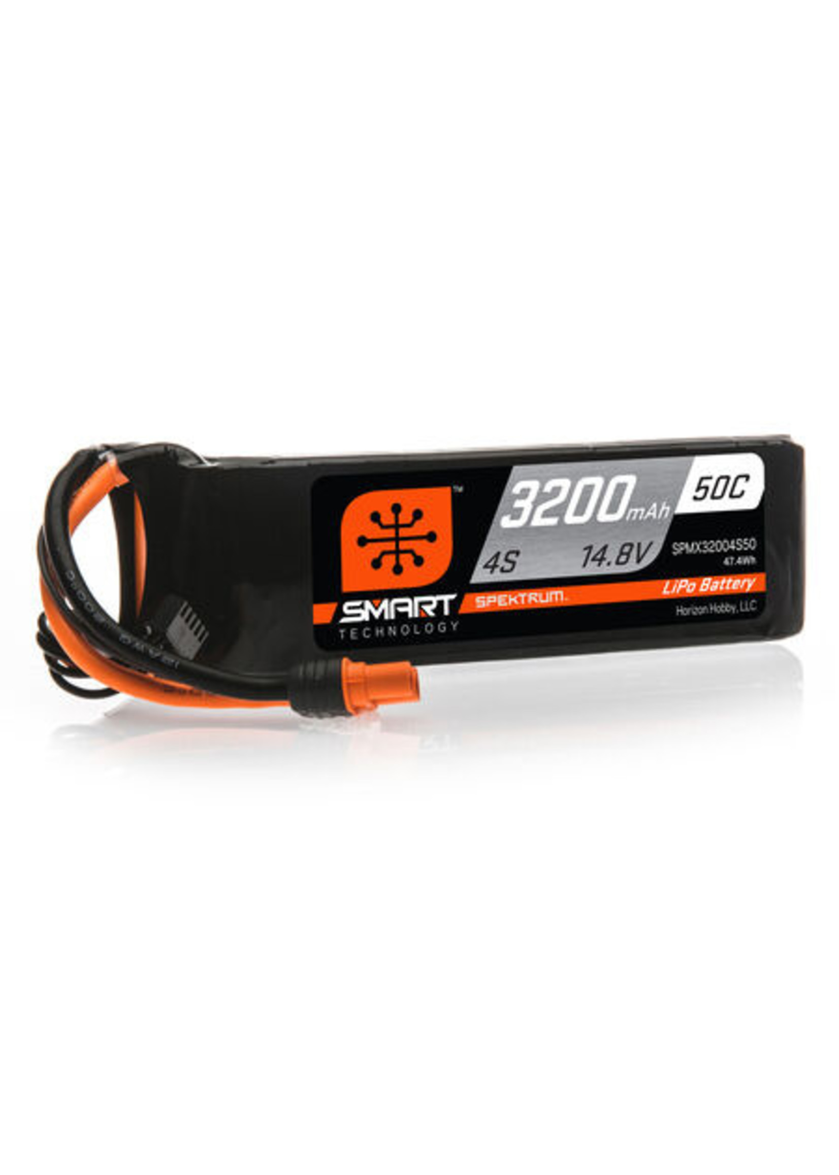 Spektrum SPMX32004S50 - 14.8V 3200mAh 4S 50C Smart LiPo Battery: IC3