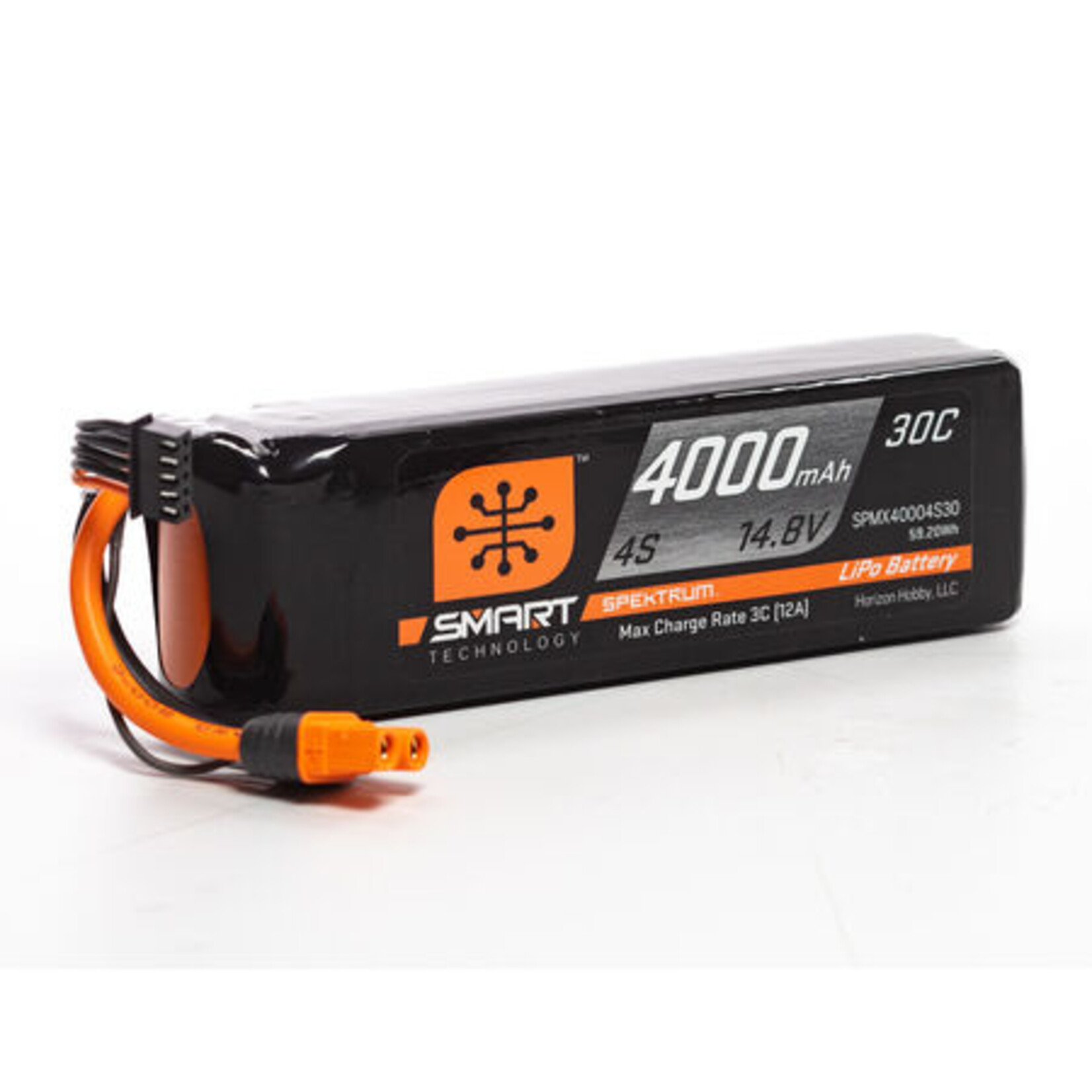 Spektrum SPMX40004S30 - 14.8V 4000mAh 4S 30C Smart LiPo Battery: IC3