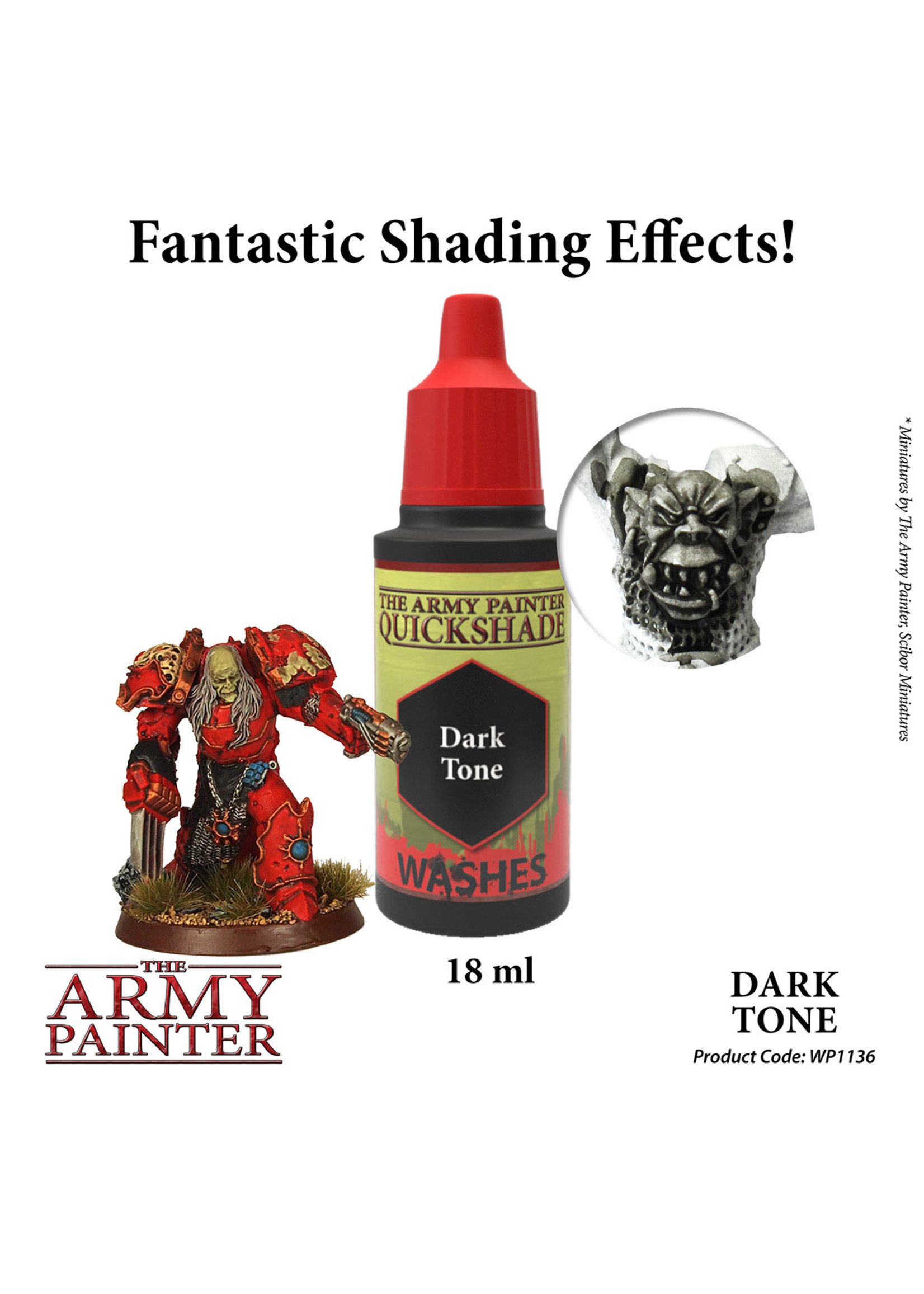 The Army Painter WP1136 Quickshade Dark Tone 18ml Wash Bottle Hub Hobby