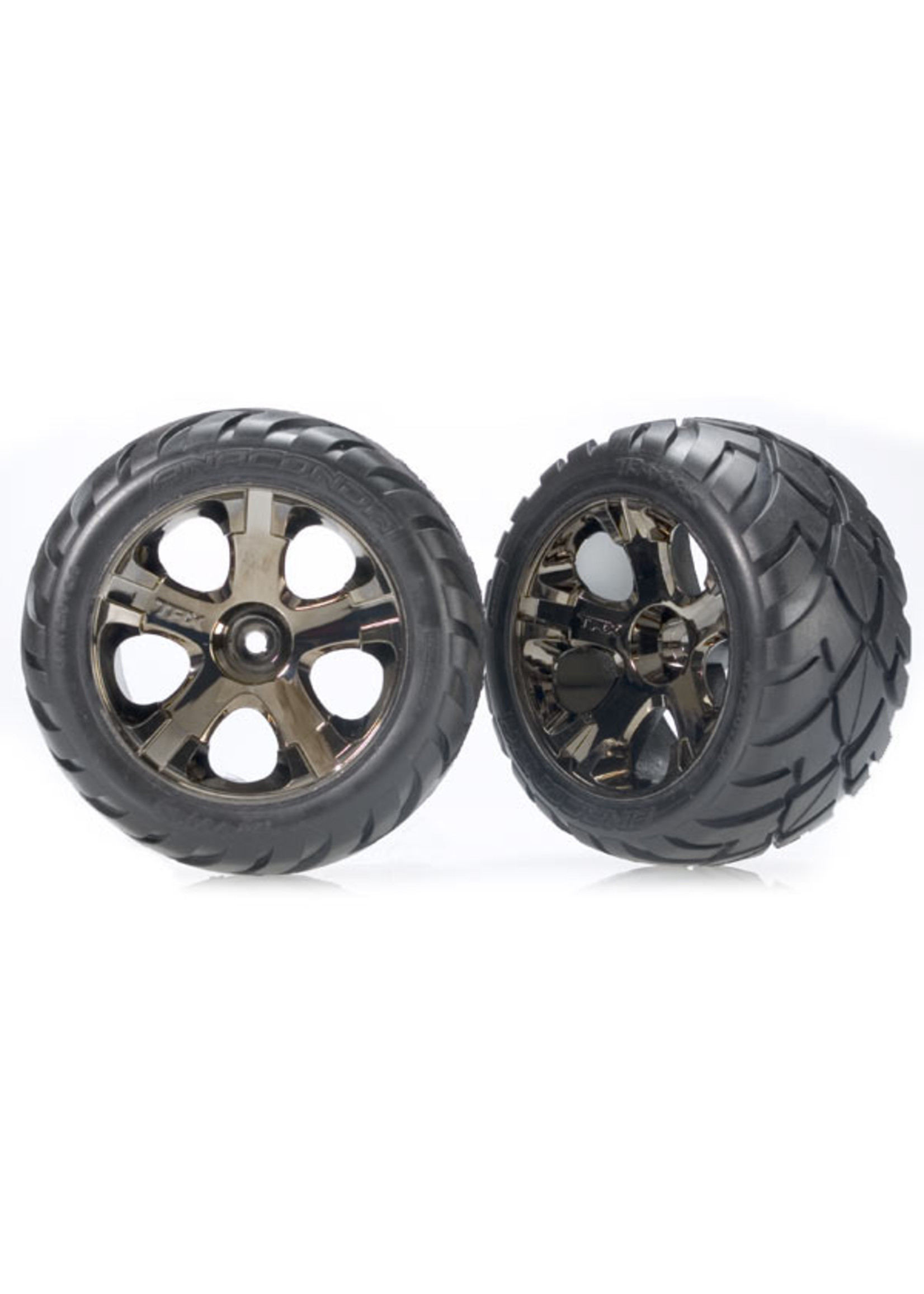 Traxxas 3776A - All-Star Black Chrome Wheels / Anaconda Tires