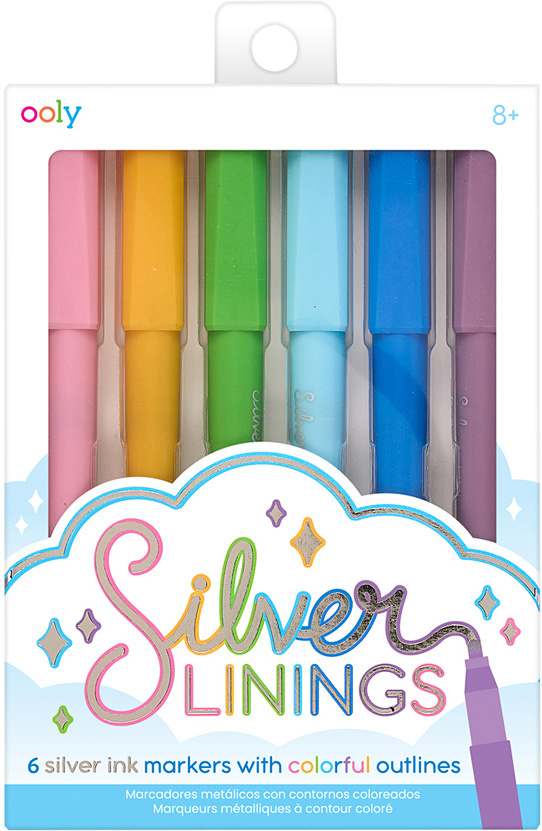 Ooly - Silver Linings Outline Markers - Set of 6