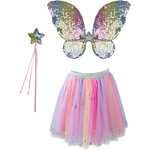 Great Pretenders Rainbow Sequins Skirt, Wings and Wand