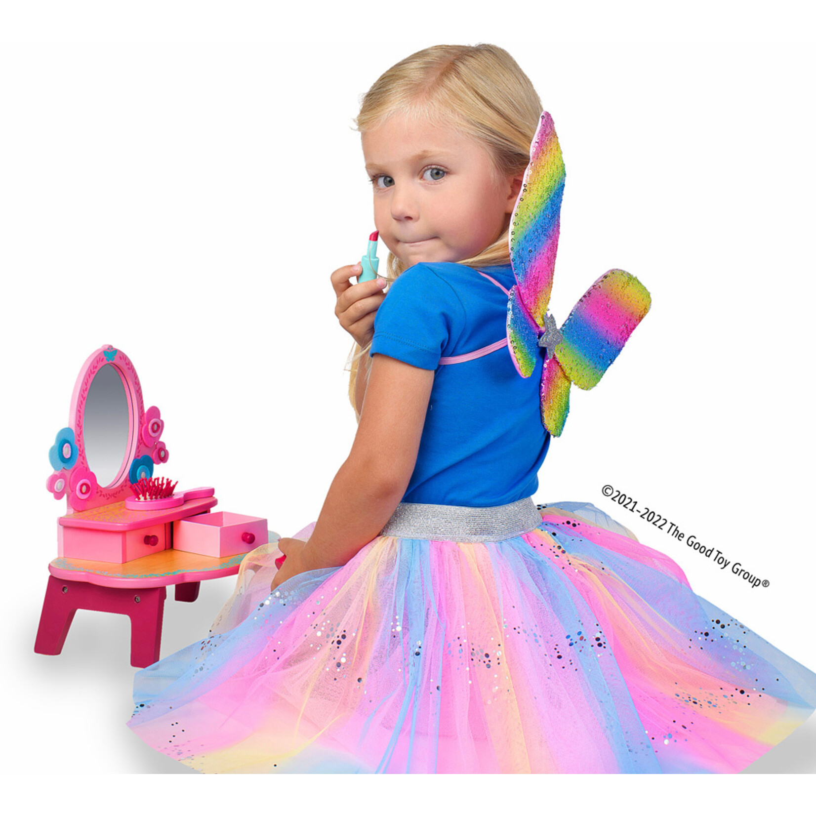 Great Pretenders Rainbow Sequins Skirt, Wings and Wand