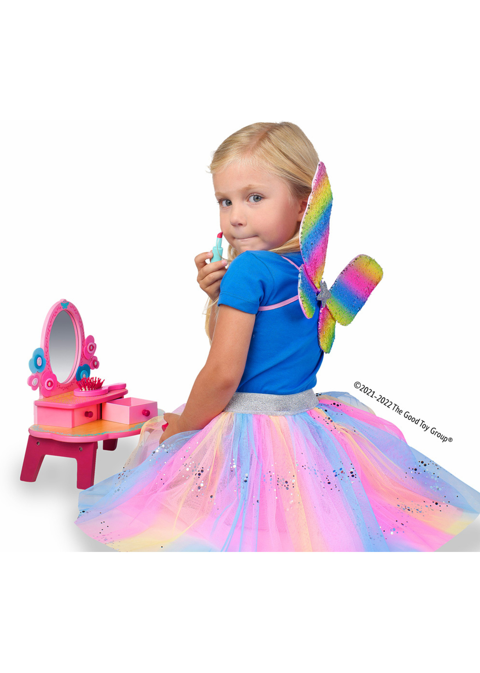 Great Pretenders Rainbow Sequins Skirt, Wings and Wand