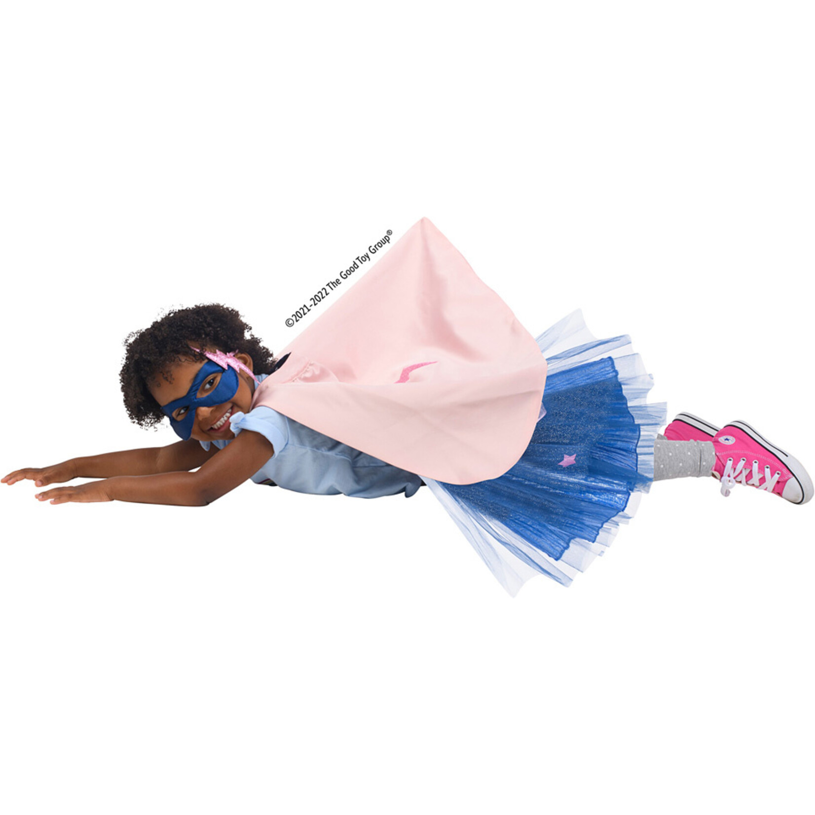 Great Pretenders Super Duper Tutu with Cape & Mask - Navy/Pink, Size 4-6