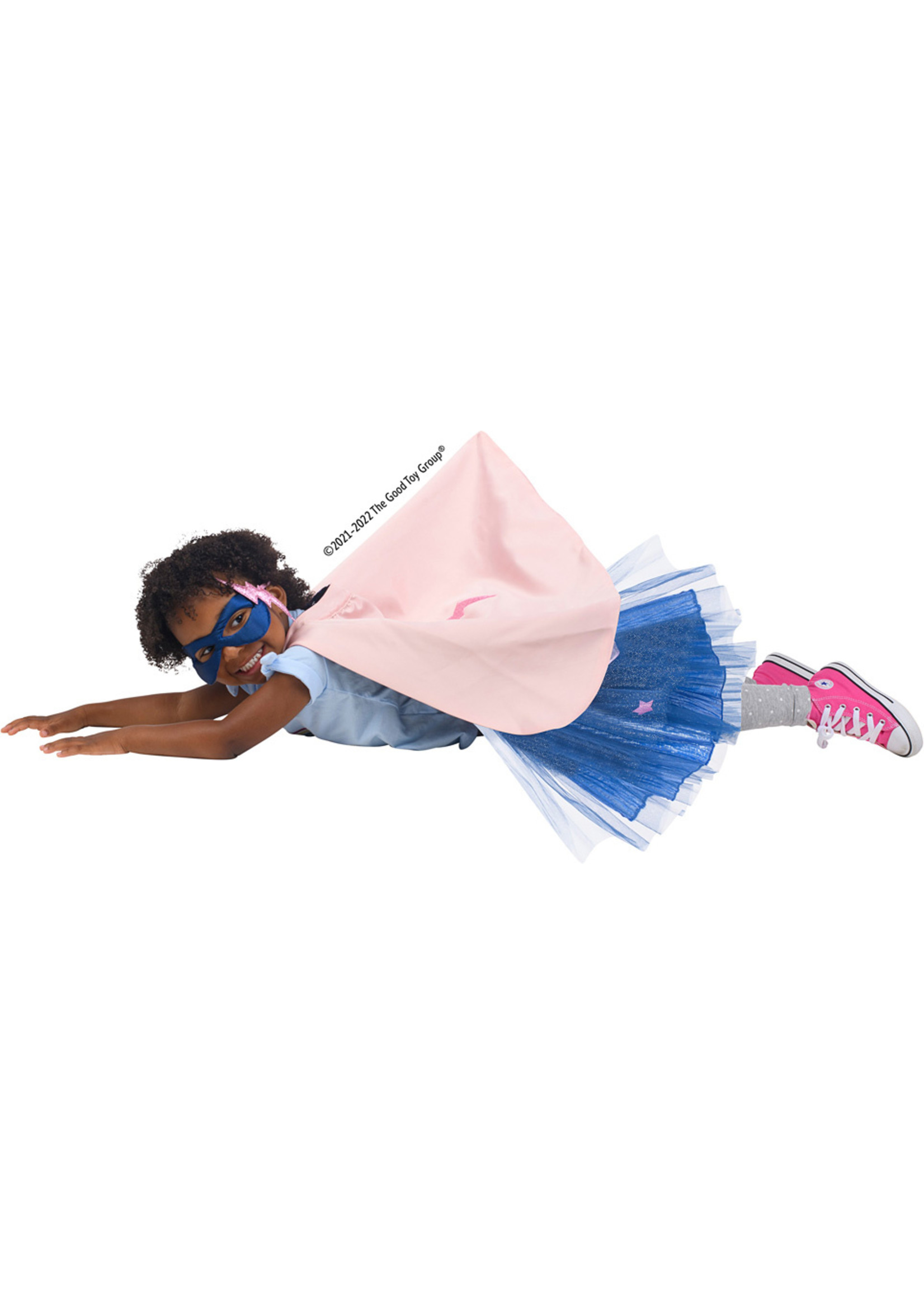 Great Pretenders Super Duper Tutu with Cape & Mask - Navy/Pink, Size 4-6