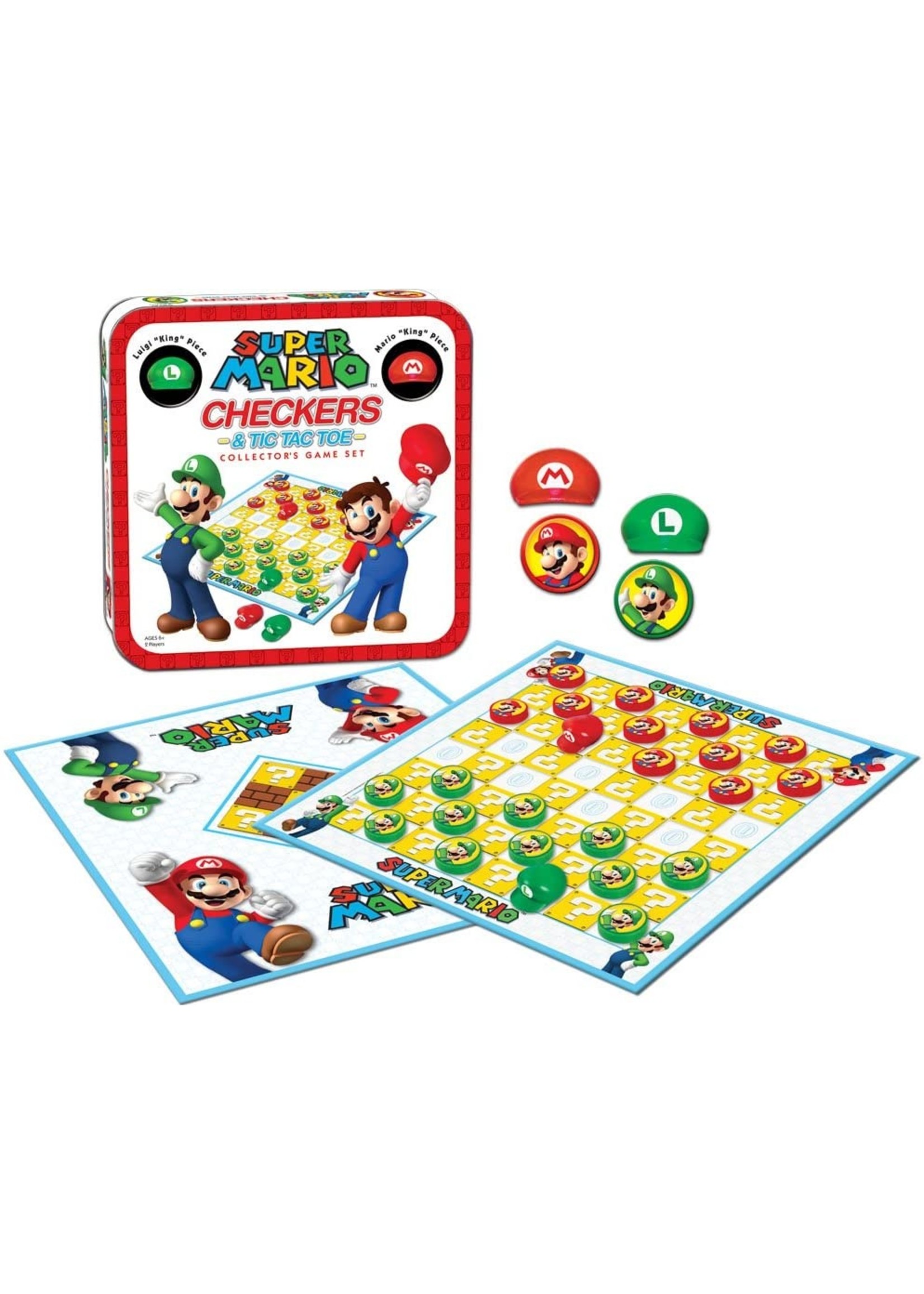 USAopoly Super Mario  vs Luigi Checkers & Tic Tac Toe