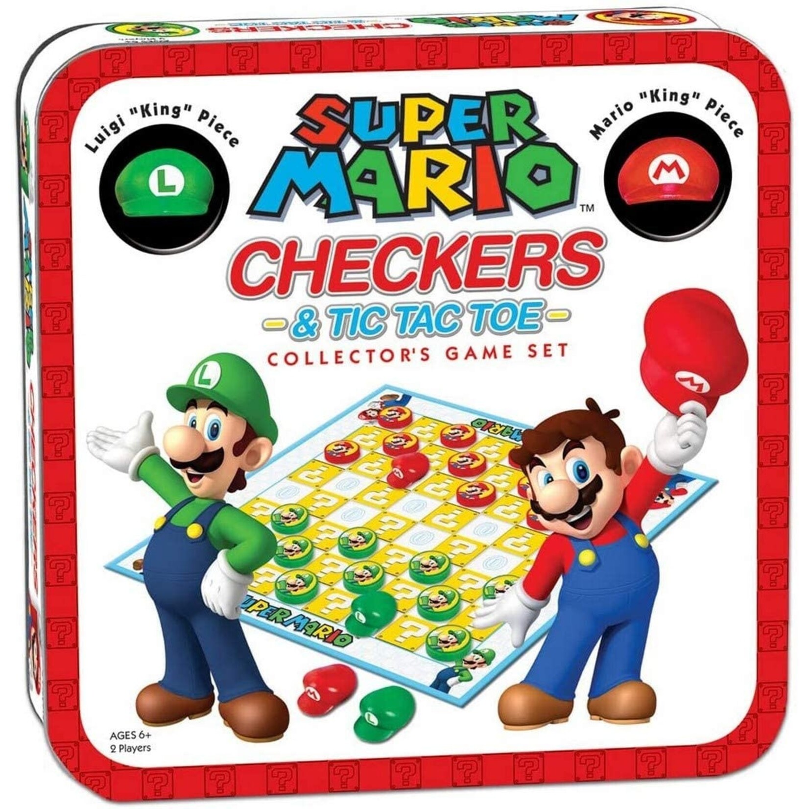 USAopoly Super Mario  vs Luigi Checkers & Tic Tac Toe