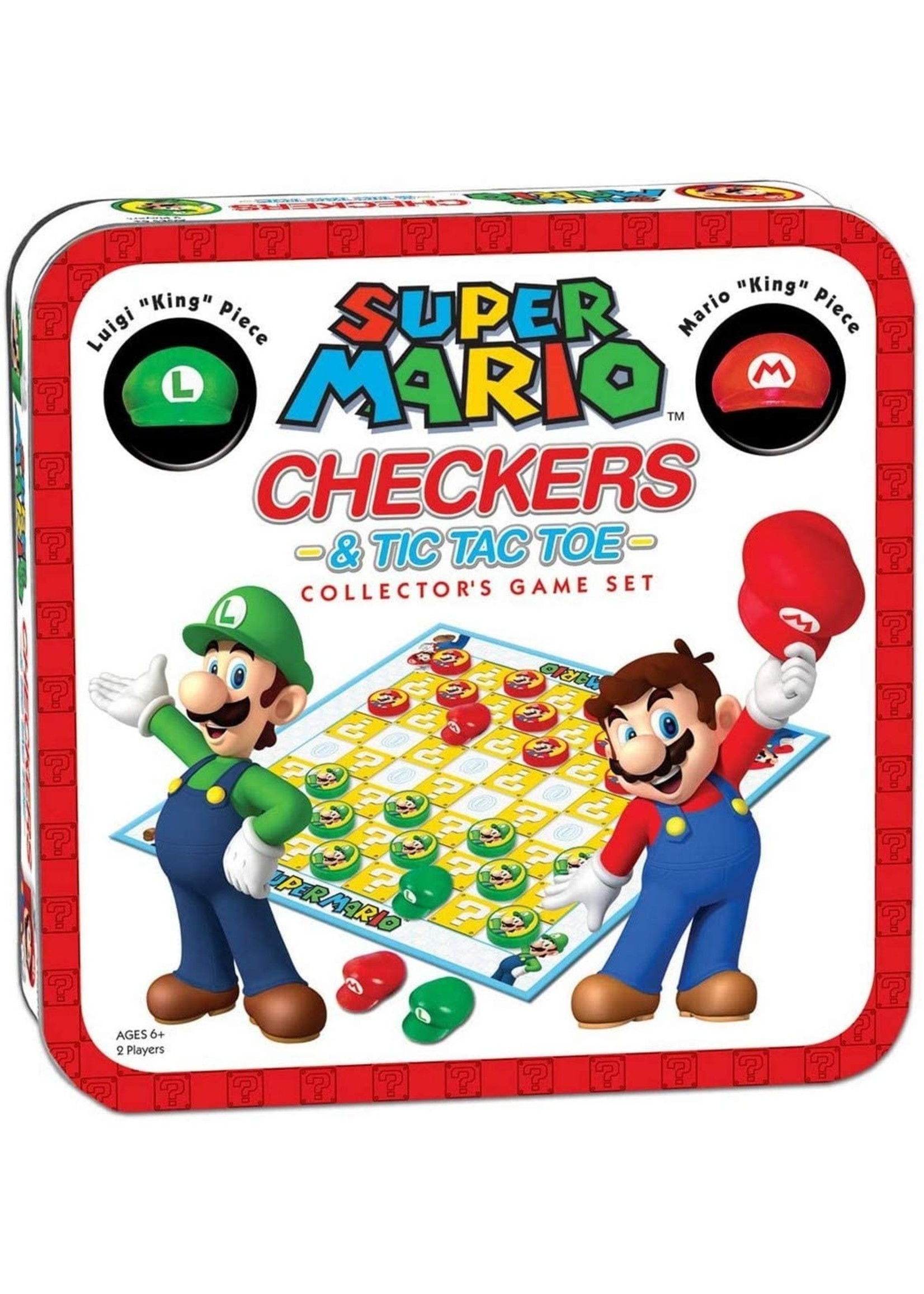 USAopoly Super Mario  vs Luigi Checkers & Tic Tac Toe