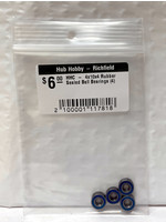 Hub Hobby Rubber Sealed Ball Bearings, 4x10x4mm, (4)