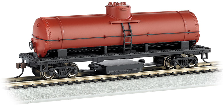 16303 - HO Unlettered, Oxide Red, Track-Cleaning Single-Dome Tank Car
