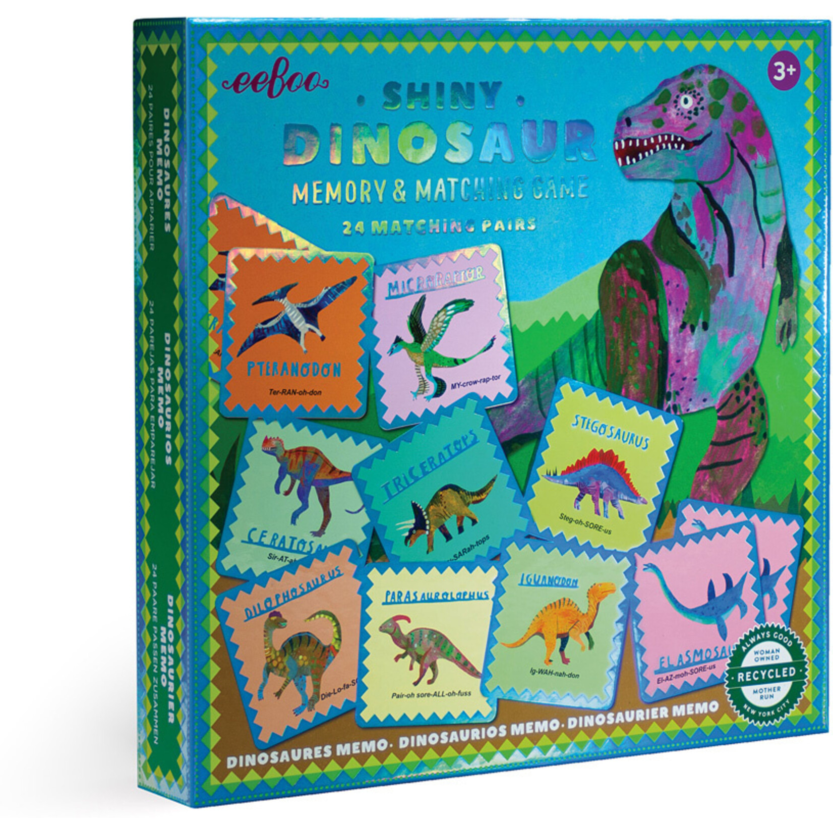 Eeboo Shiny Dinosaur Memory & Matching Game