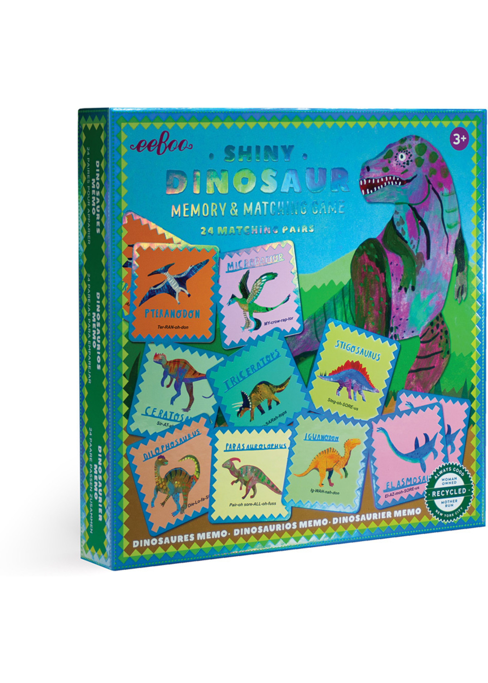 Eeboo Shiny Dinosaur Memory & Matching Game
