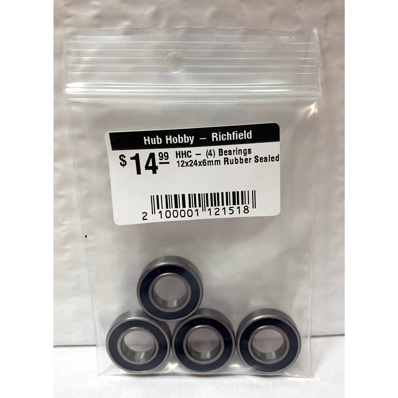 Hub Hobby Rubber Sealed Ball Bearings, 12x24x6mm (4)