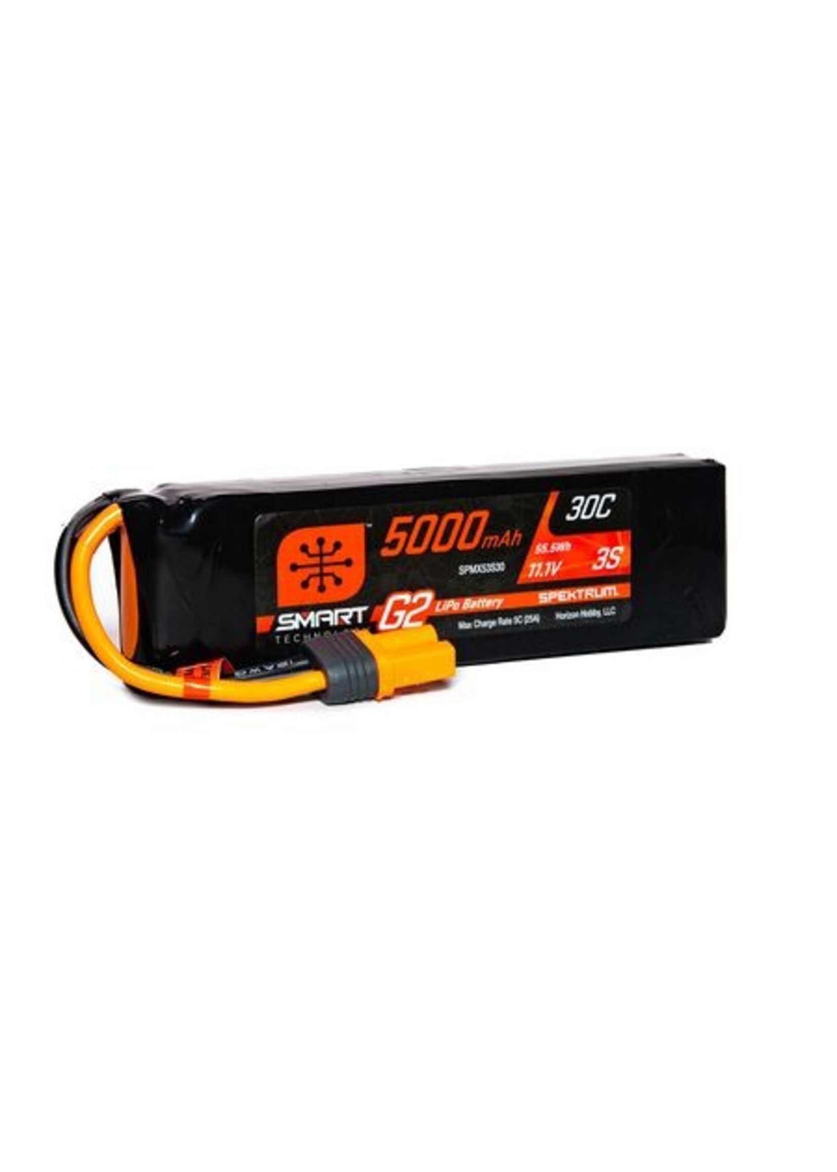 Spektrum SPMX53S30H5 - 11.1V 5000mAh 3S 30C Smart G2 LiPo Battery: IC5