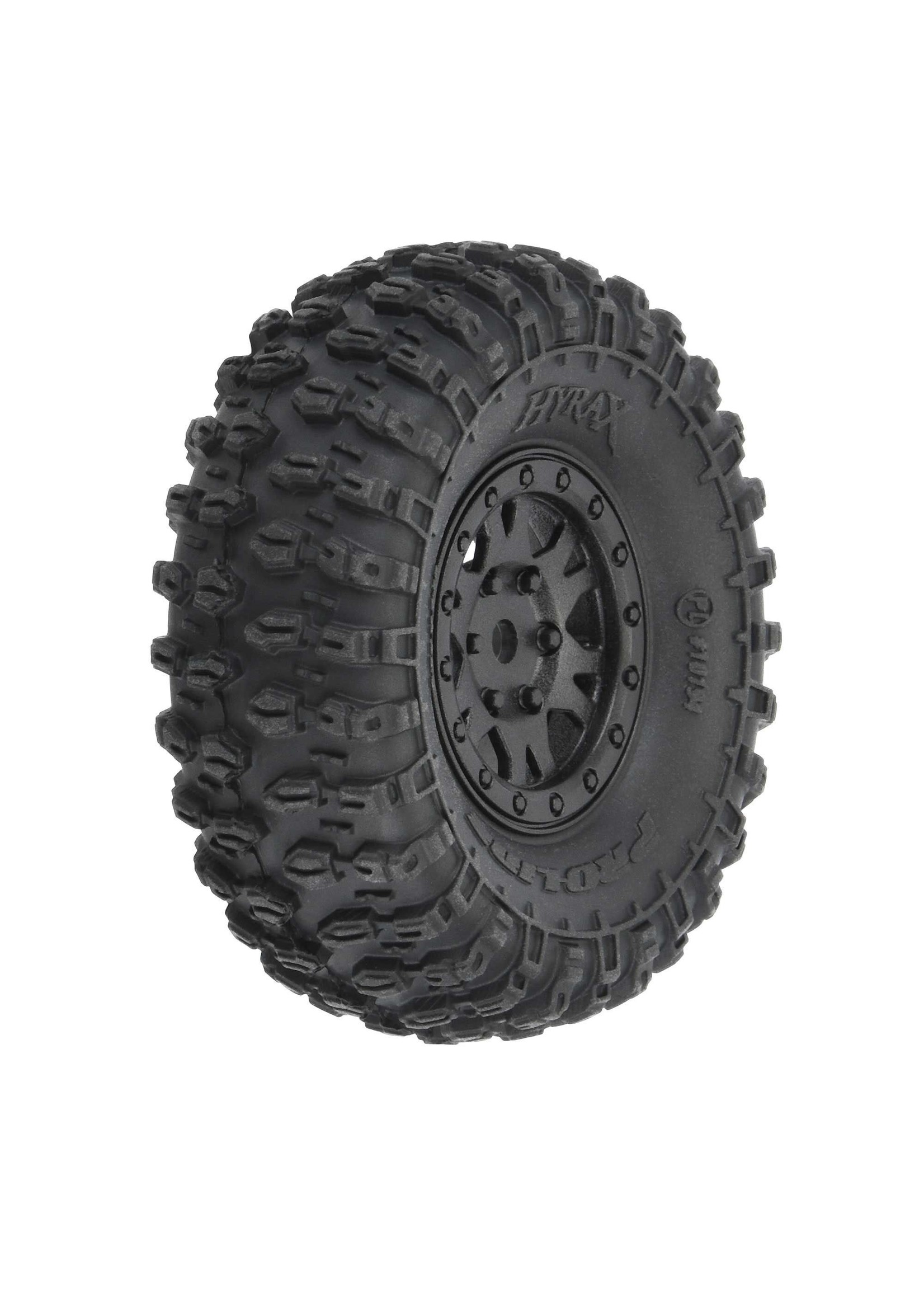 Pro-Line PRO1019410 - 1/24 Hyrax Front/Rear 1.0" Tires Mounted 7mm Black Impulse