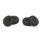 Pro-Line PRO1019410 - 1/24 Hyrax Front/Rear 1.0" Tires Mounted 7mm Black Impulse