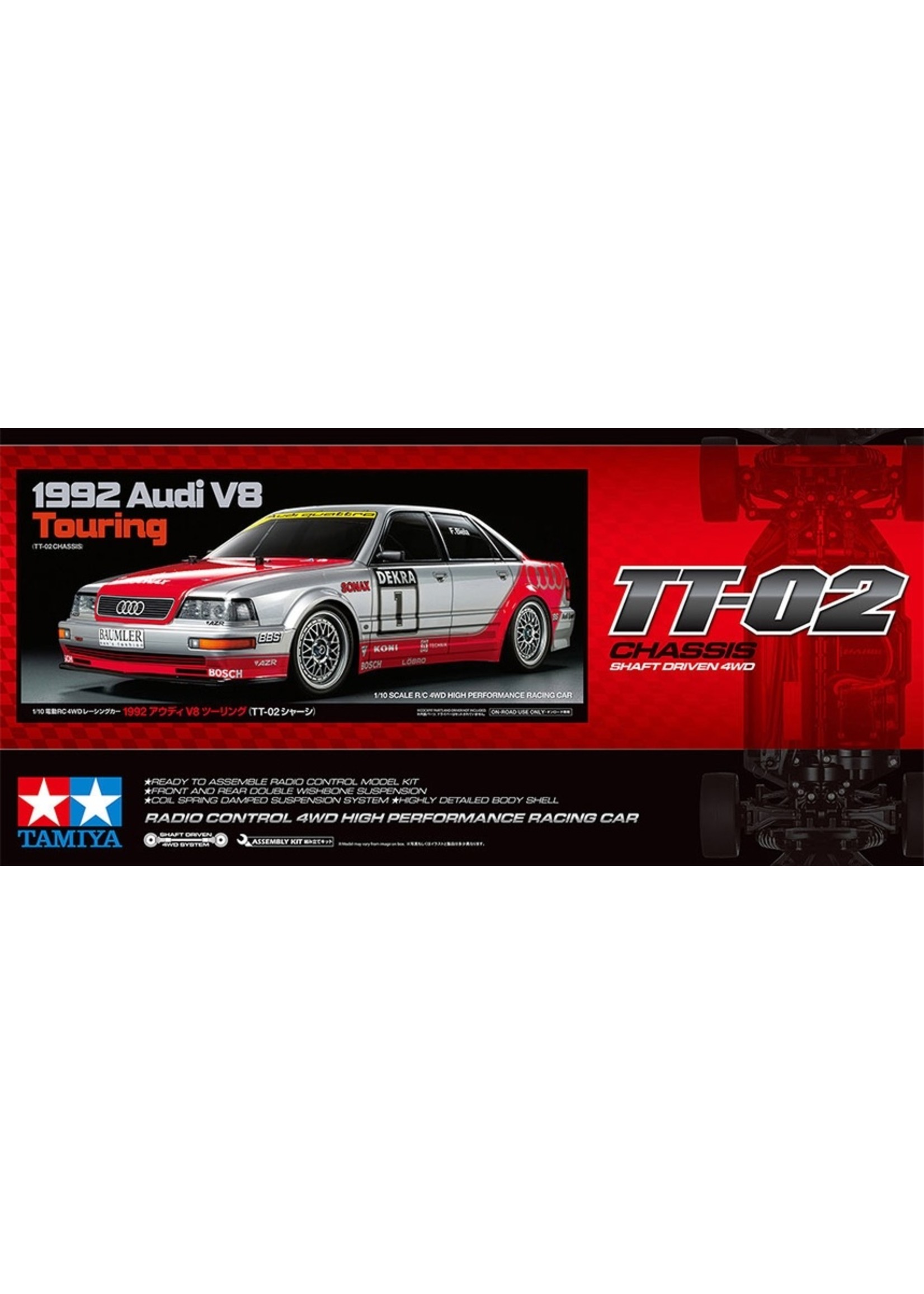 Tamiya 58699-A - 1/10 1992 Audi V8 Touring - TT-02 Chassis Kit