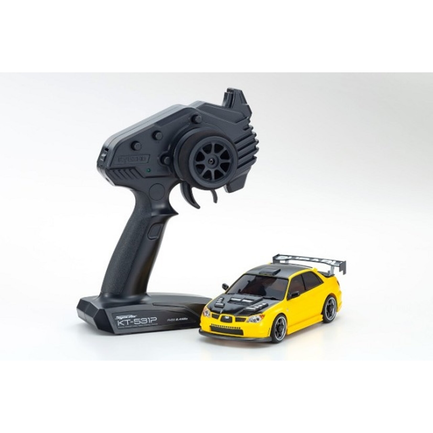 Kyosho 32620MY - MINI-Z AWD MA-020 Subaru Impreza with Aero Kit and CFRP Hood Metallic Yellow - Readyset