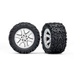 Traxxas 6773R - RXT Satin Chrome Wheels / Talon Extreme Tires