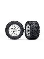 Traxxas 6773R - RXT Satin Chrome Wheels / Talon Extreme Tires