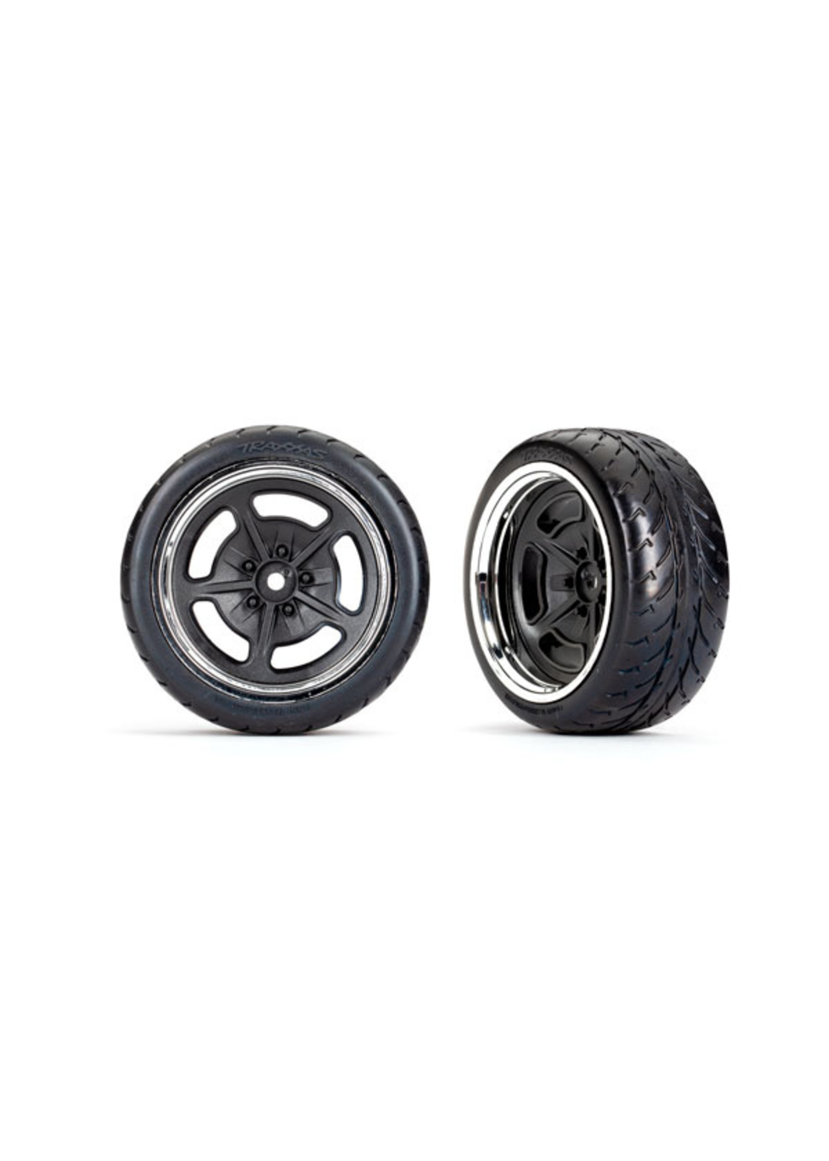 Traxxas 9373 - Split-Spoke Black with Chrome Wheels / Response Tires
