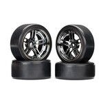 Traxxas 8378 - Split-Spoke Black Chrome Wheels / 1.9" Drift Tires