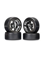 Traxxas 8378 - Split-Spoke Black Chrome Wheels / 1.9" Drift Tires