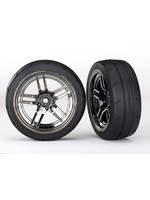 Traxxas 8373 - Split-Spoke Black Chrome Wheels / 1.9" Response Tires