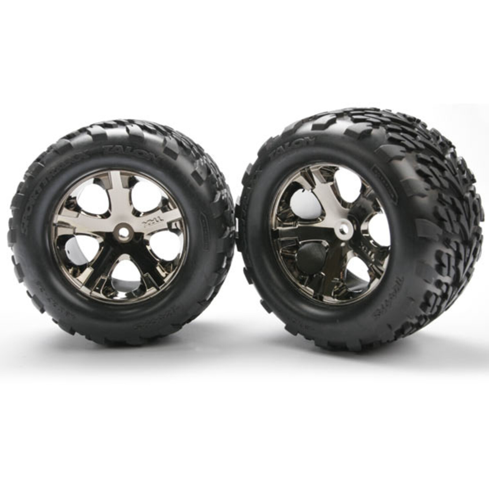 Traxxas 3668A - All-Star Black Chrome Wheels / Talon Tires
