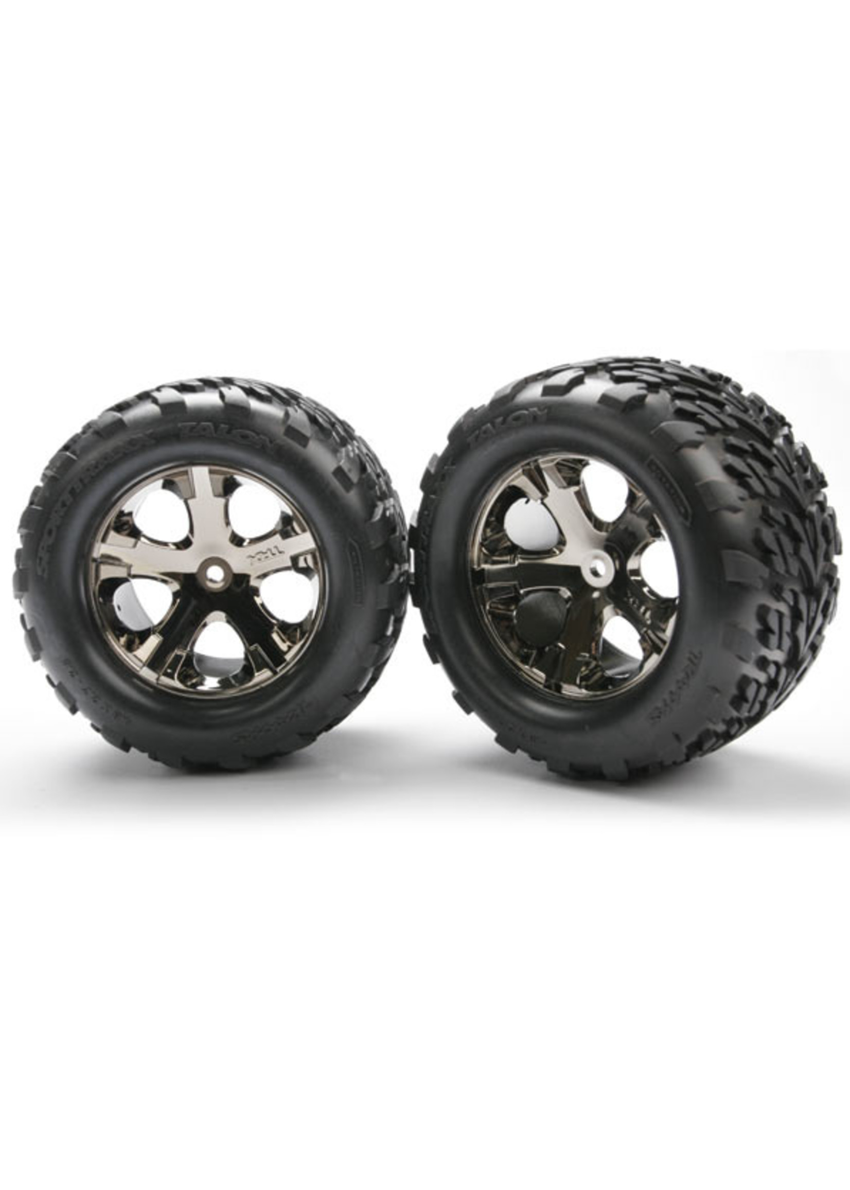Traxxas 3668A - All-Star Black Chrome Wheels / Talon Tires