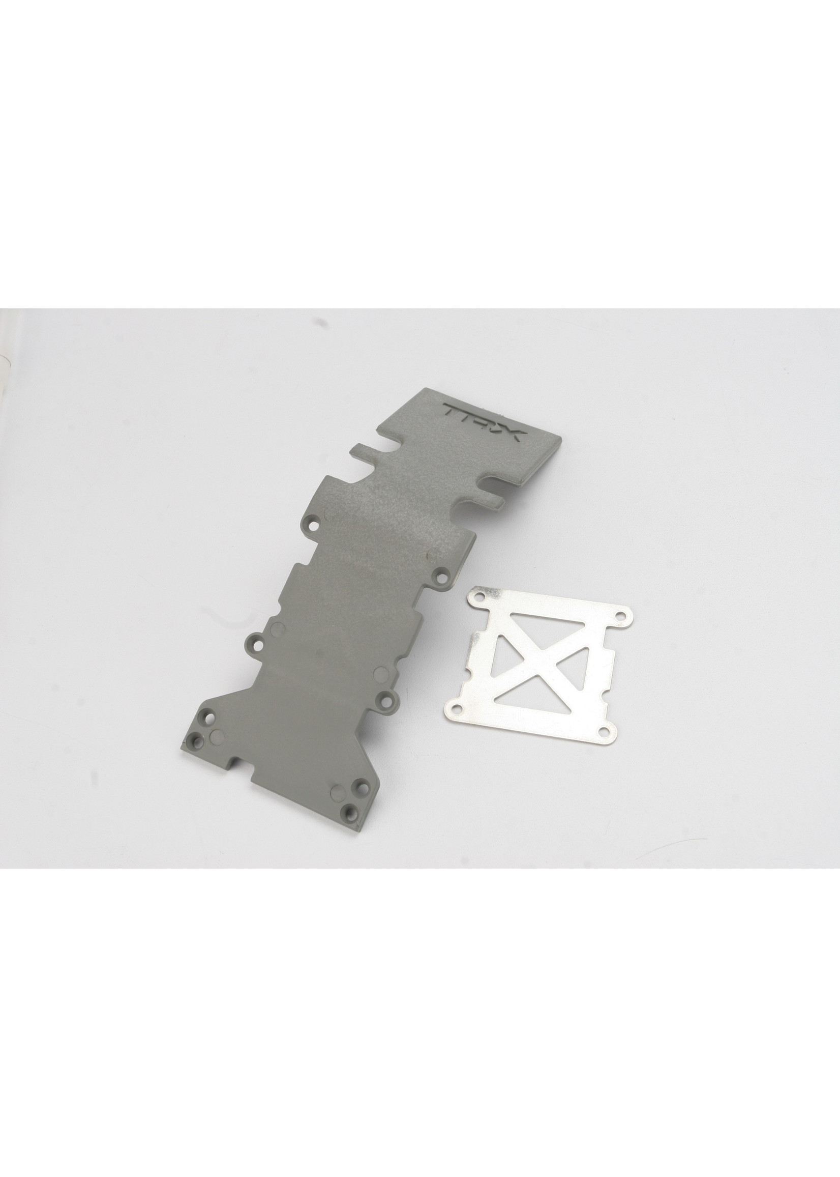 Traxxas 4938A - Rear Skid Plate - Gray/Stainless Steel