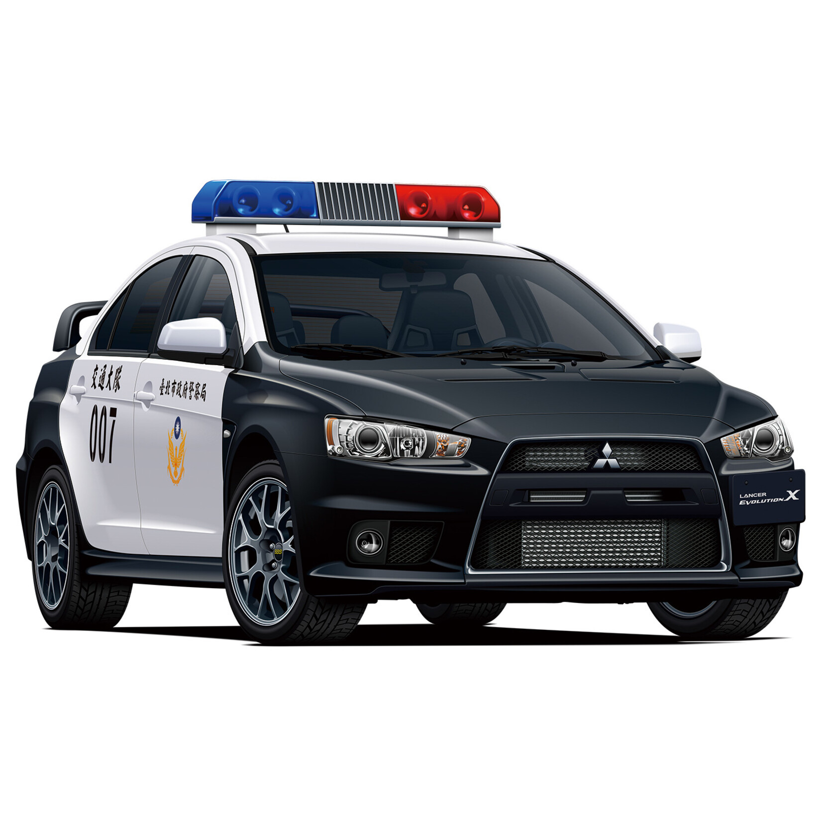Aoshima 06282 - 1/24 Mitsubishi CZ4A Lancer Evolution X Patrol Car '07 Taipei City Police Department