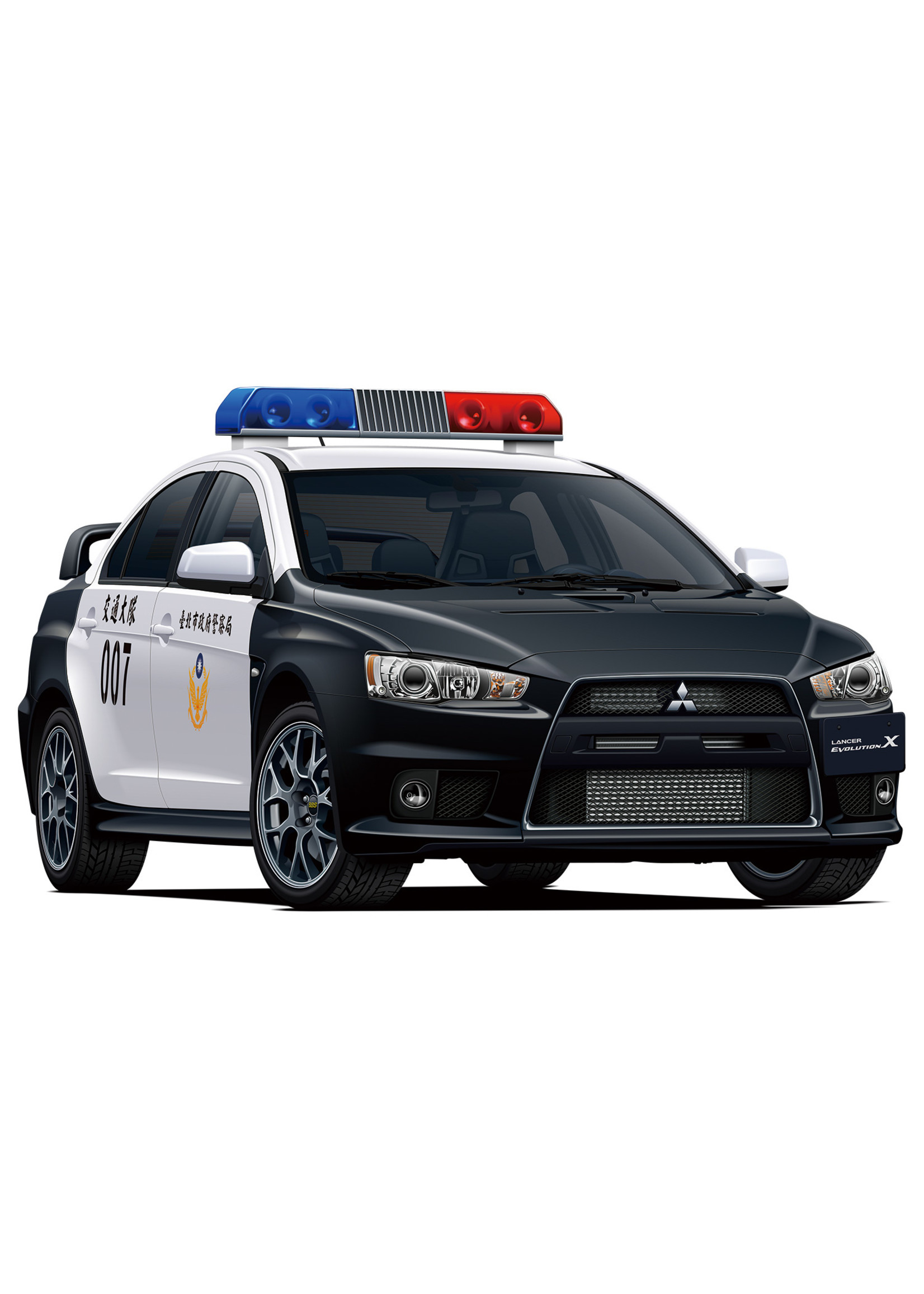Aoshima 06282 - 1/24 Mitsubishi CZ4A Lancer Evolution X Patrol Car '07 Taipei City Police Department