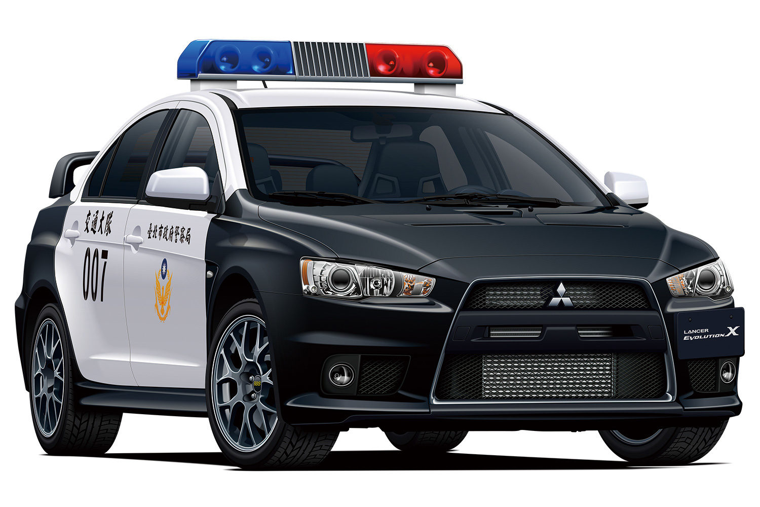 06282 - 1/24 Mitsubishi CZ4A Lancer Evolution X Patrol Car '07 Taipei City Police Department