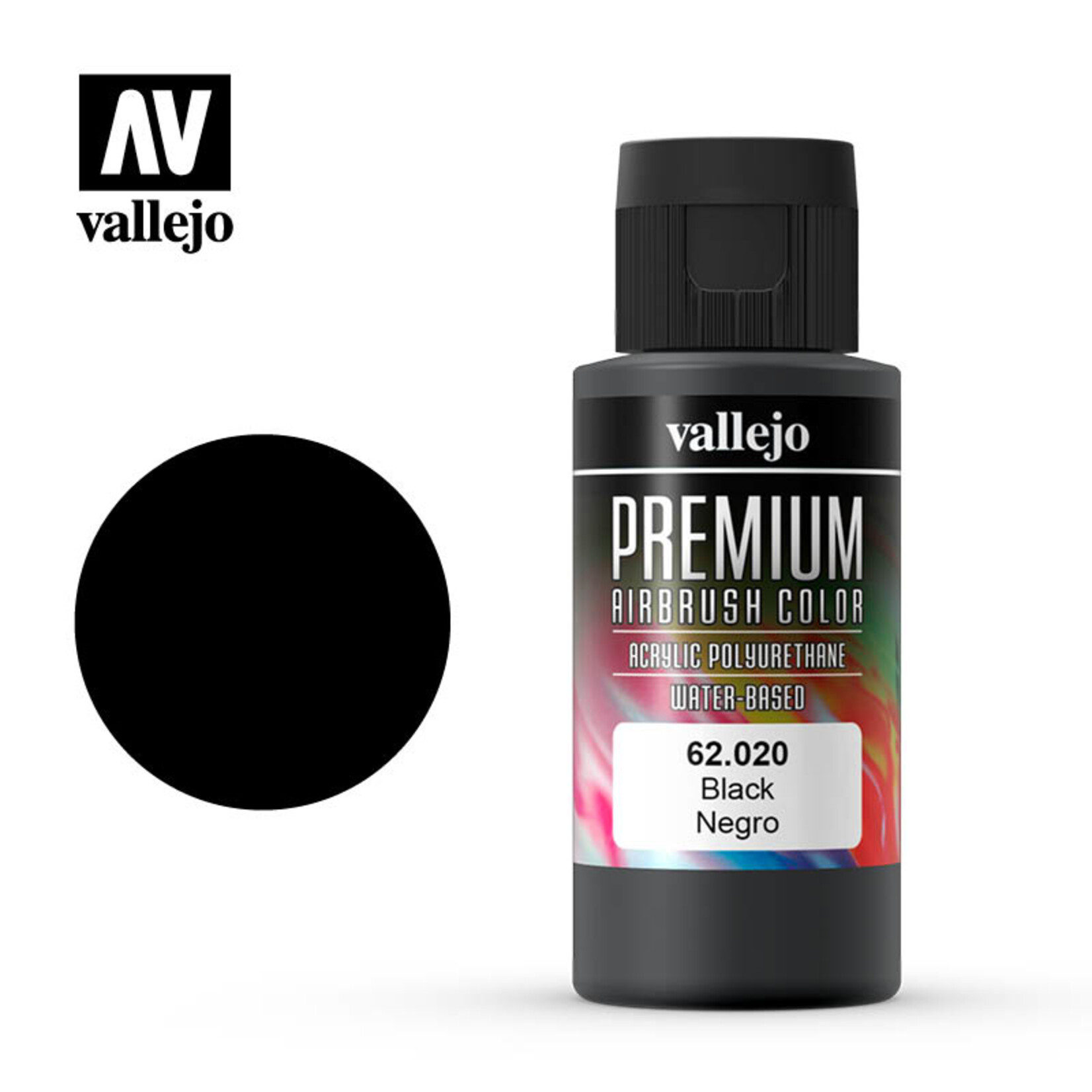 Vallejo 62.020 - Premium Airbrush Color Black - 60ml