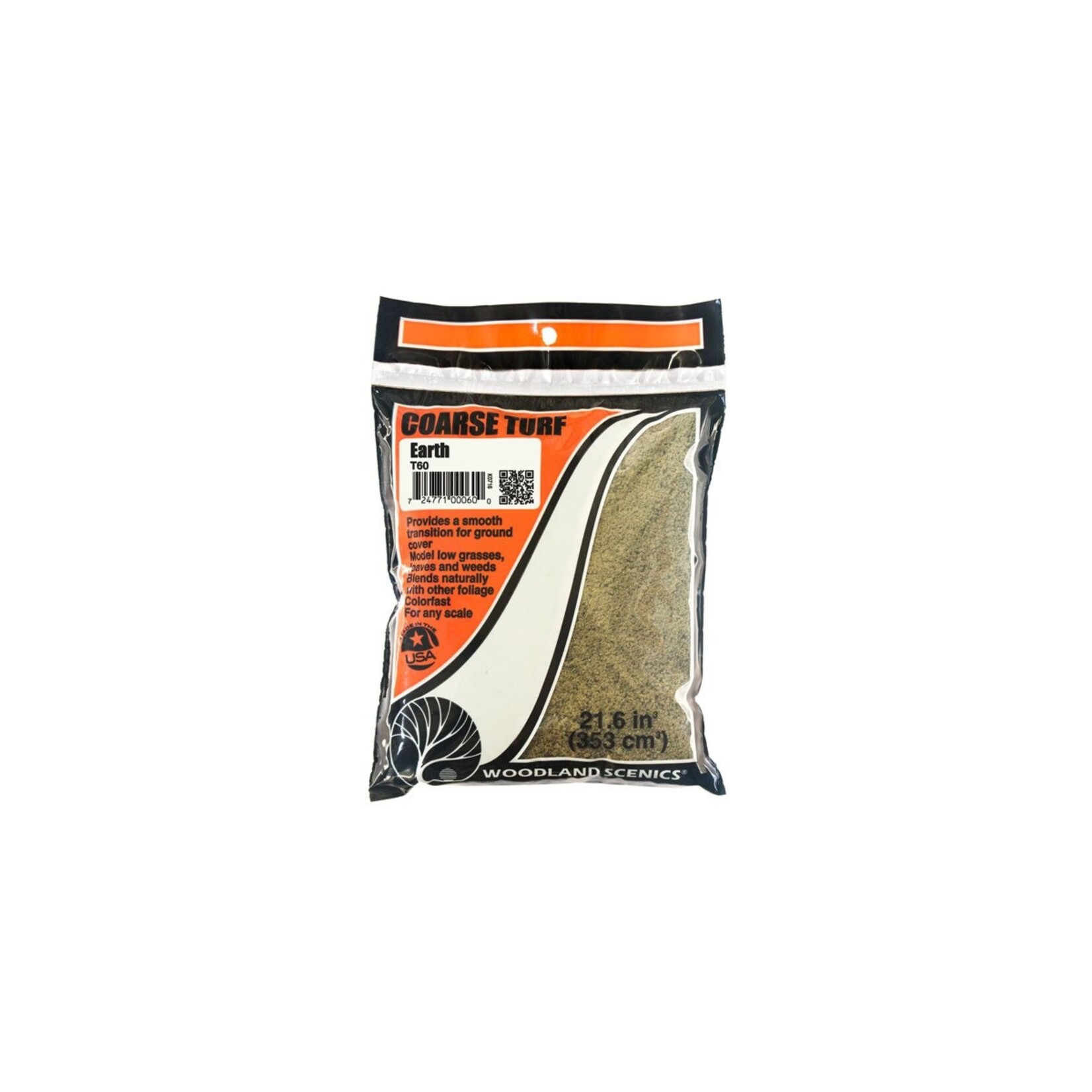 Woodland Scenics T60 - Coarse Turf Bag, 21.6 cu. in. - Earth