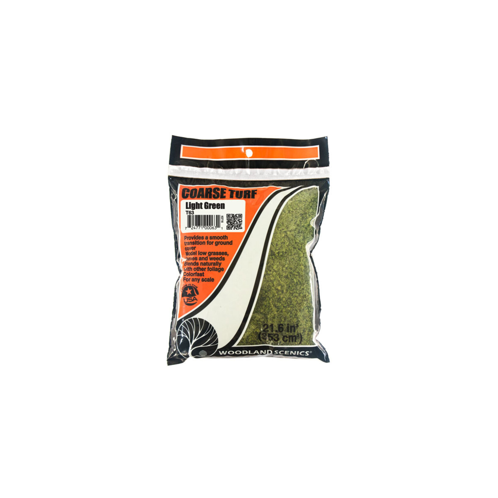 Woodland Scenics T63 - Coarse Turf Bag, 21.6 cu. in. - Light Green