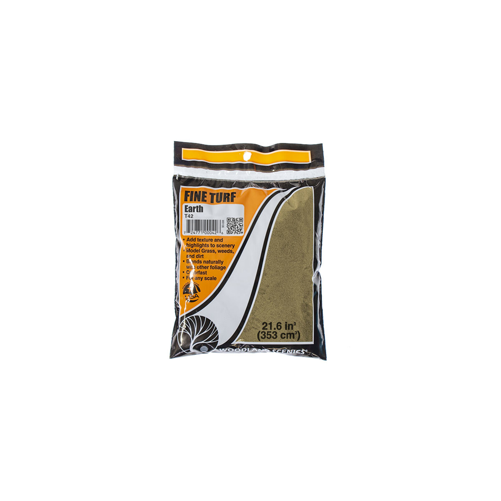 Woodland Scenics T42 - Fine Turf Bag, 21.6 cu. in. - Earth