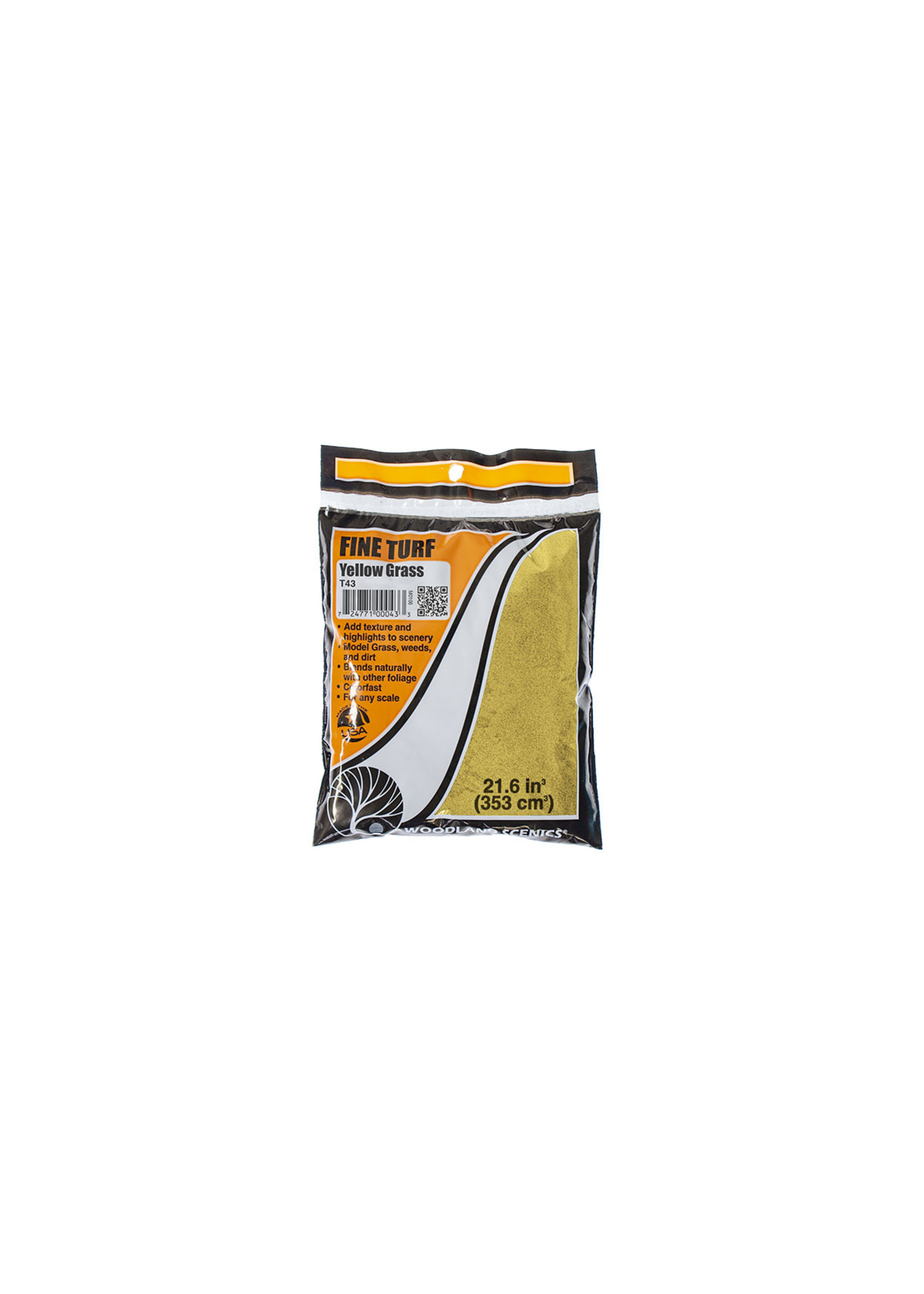 Woodland Scenics T43 - Fine Turf Bag, 21.6 cu. in. - Yellow Grass