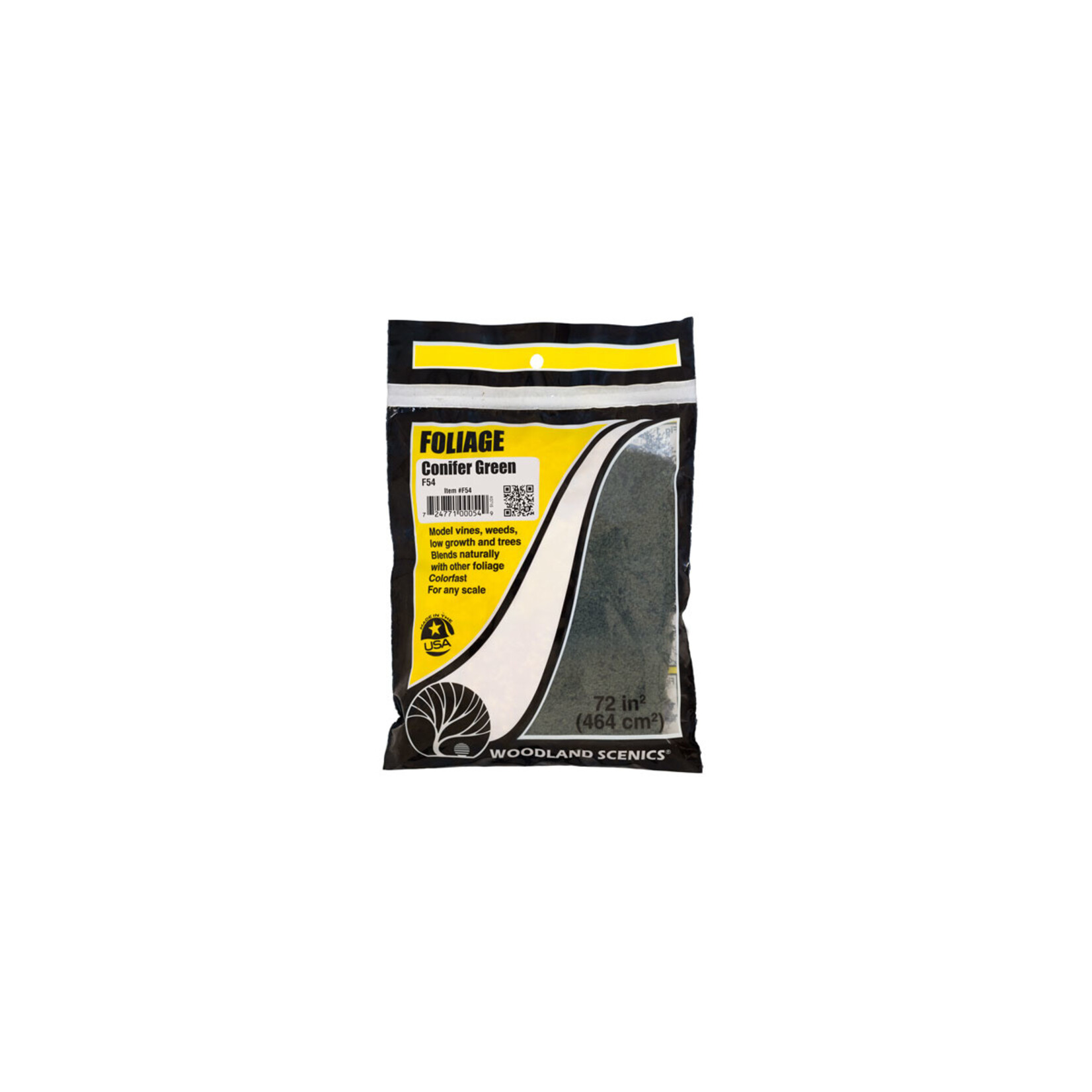 Woodland Scenics F54 - Foliage Bag, 72 sq. in. - Conifer Green