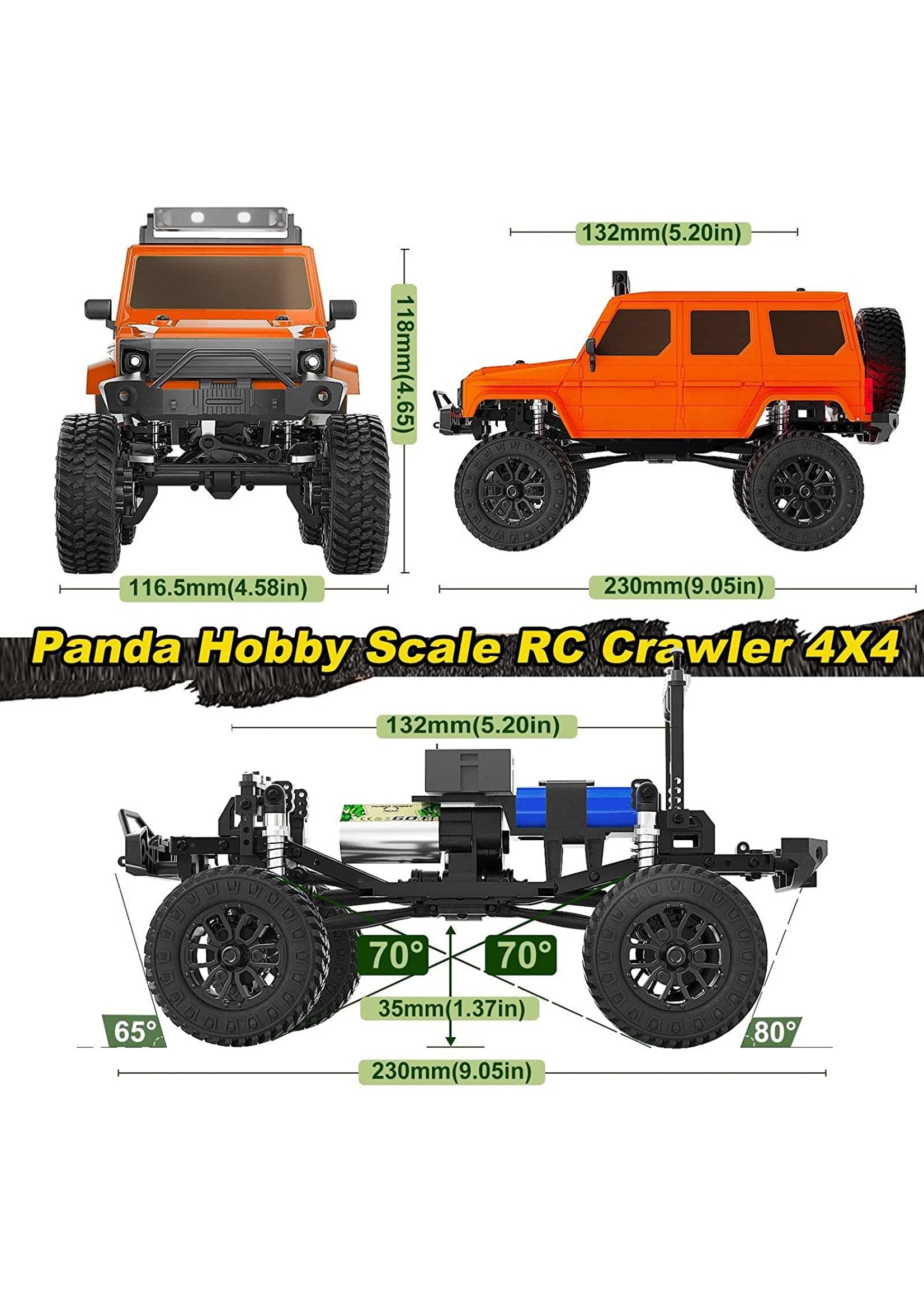 Panda 1/24 Tetra24 X3 Portal Edition RTR Scale Mini Crawler - Orange