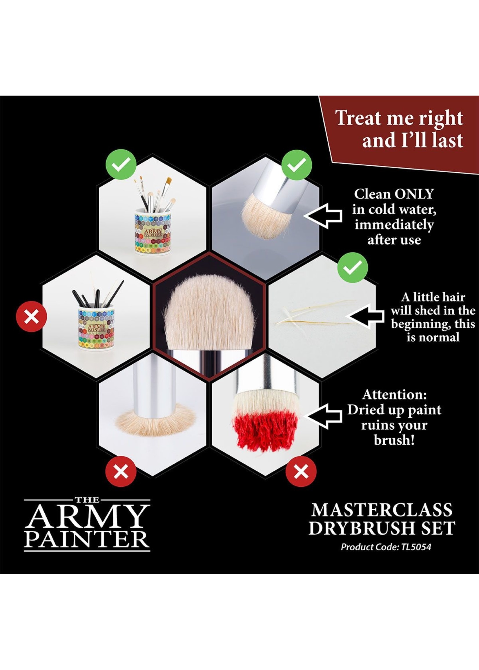 Masterclass Drybrush Set - Accessories and Supplies » The Army Painter »  Army Painter Brushes & Tools - Hastur Games