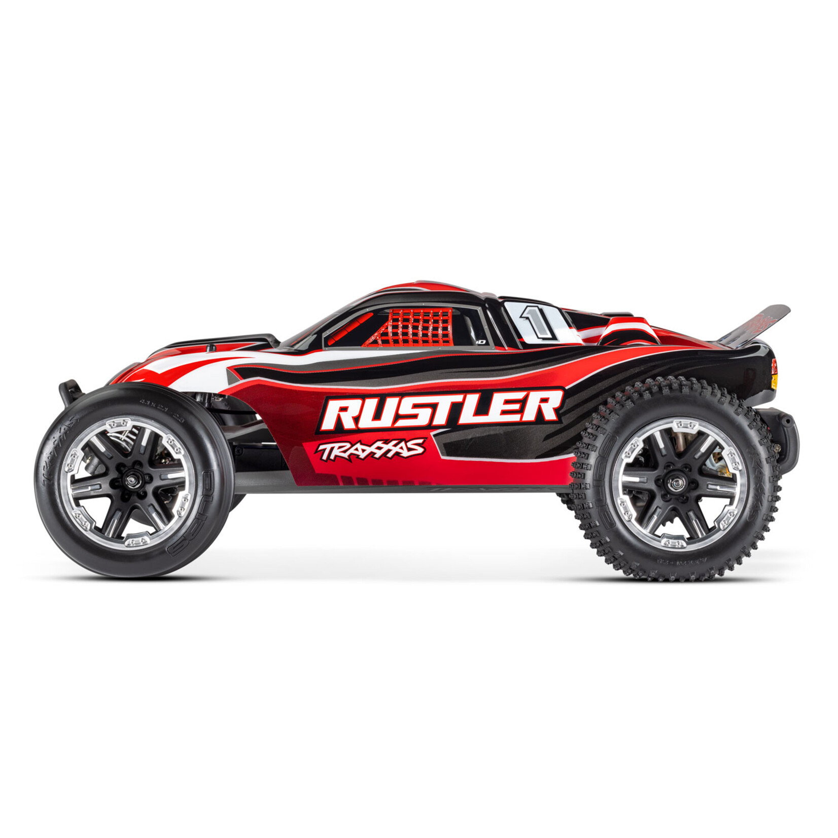 Traxxas 1/10 Rustler 2WD RTR Stadium Truck with Lights - Red
