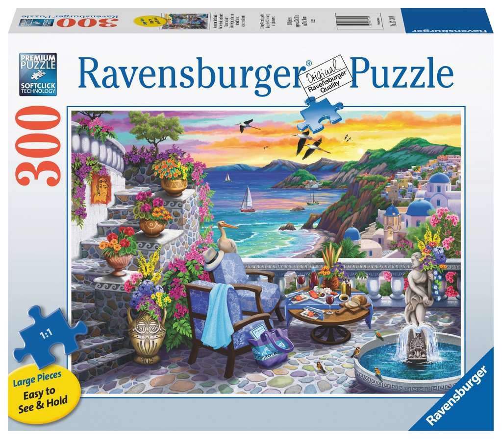 Santorini Sunset (300 pc Large Format Puzzle)