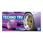 Aoshima 05386 - 1/24 Techno TRV 14" Tires & Wheels Set (4)
