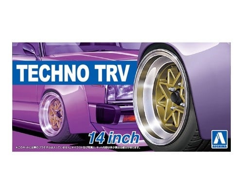 05386 - 1/24 Techno TRV 14" Tires & Wheels Set (4)