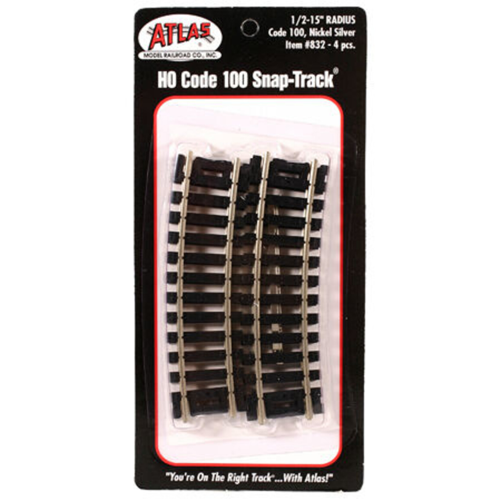 Atlas ATL832 - Code 100 15" Radius 1/2 Curve (4)
