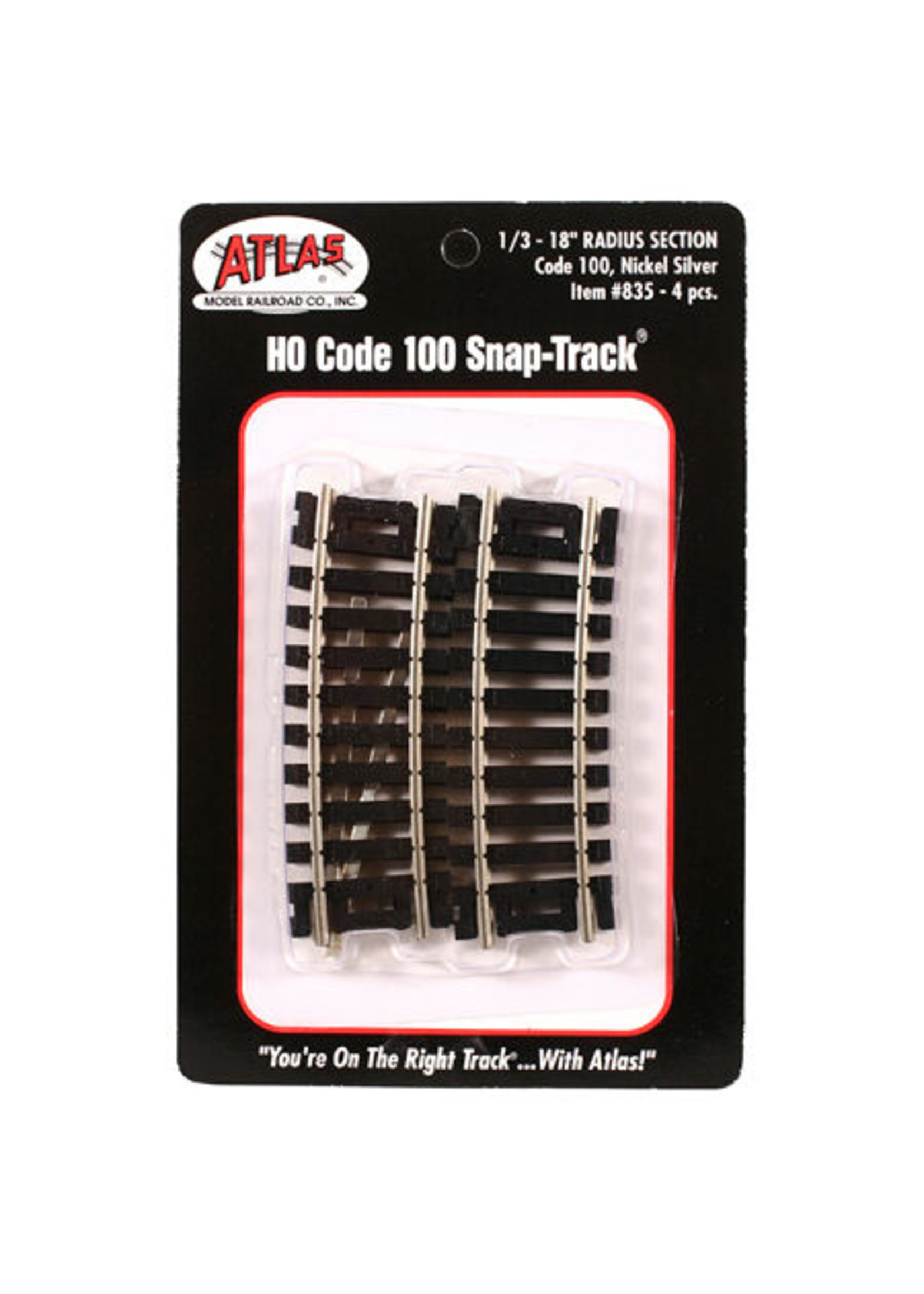 Atlas ATL835 - Code 100 18" Radius 1/3 Curve (4)