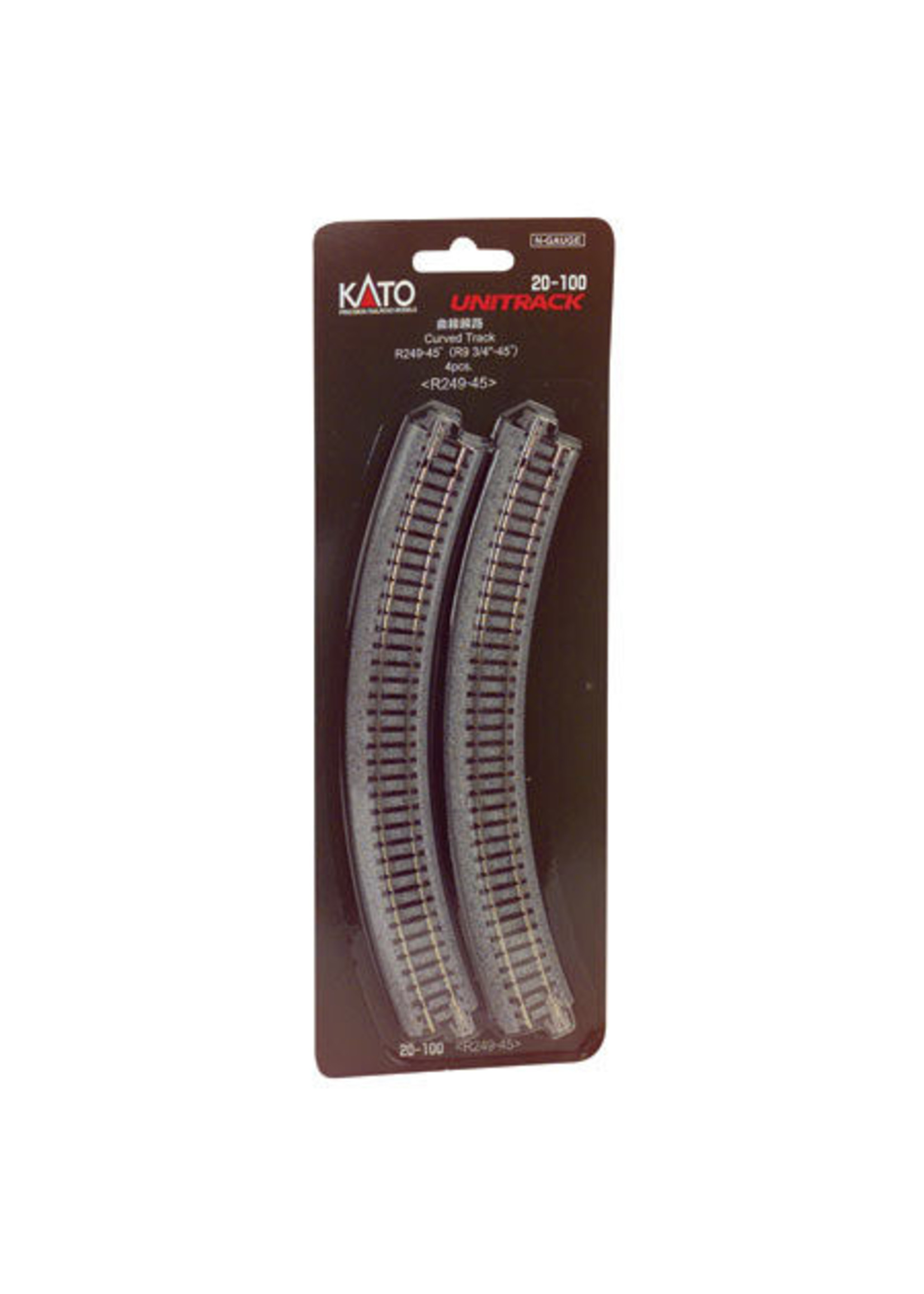 Kato 20-100 - 249mm 9-3/4" Radius Curve 45-Degree (4)